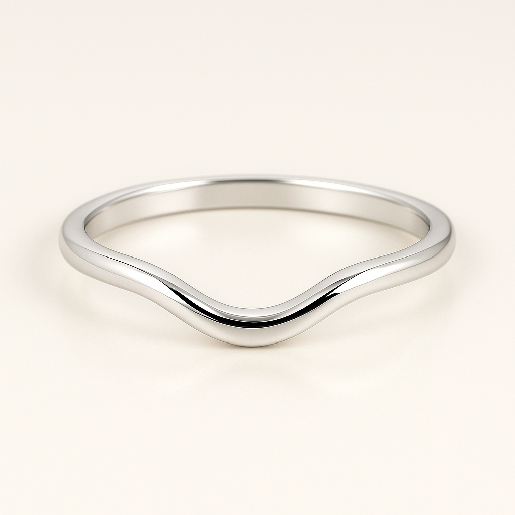 14k white gold Promise Stackable Ring