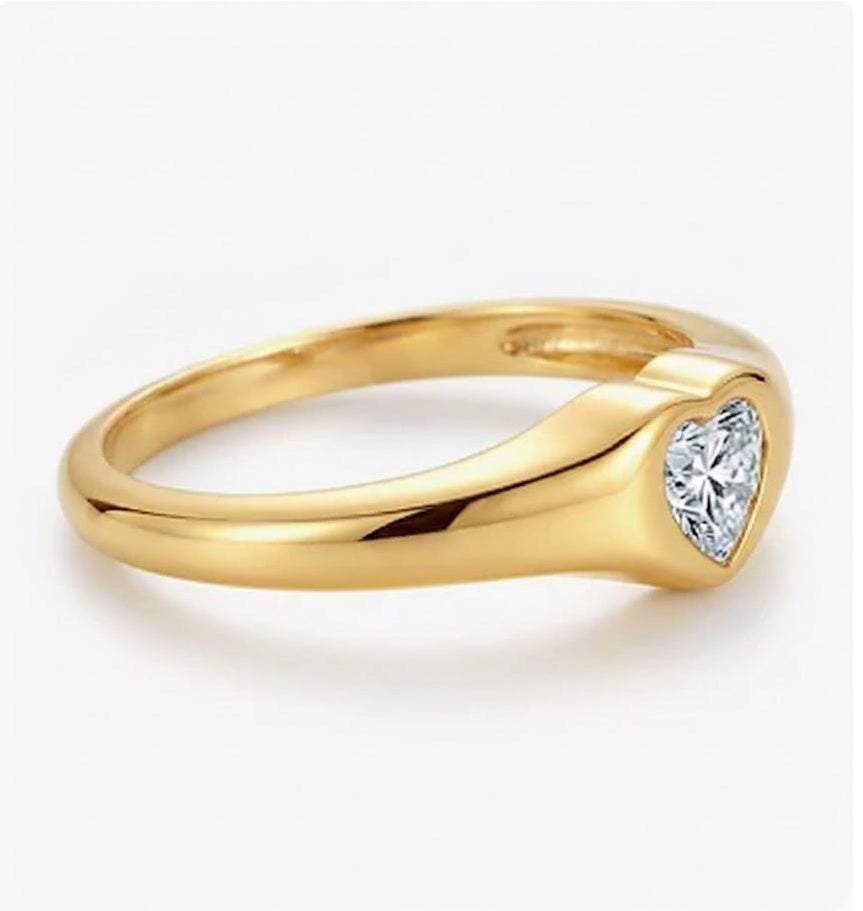 Chunky Gold Plated Heart Ring