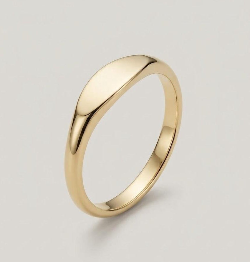 Dainty Gold Plated Signet Ring