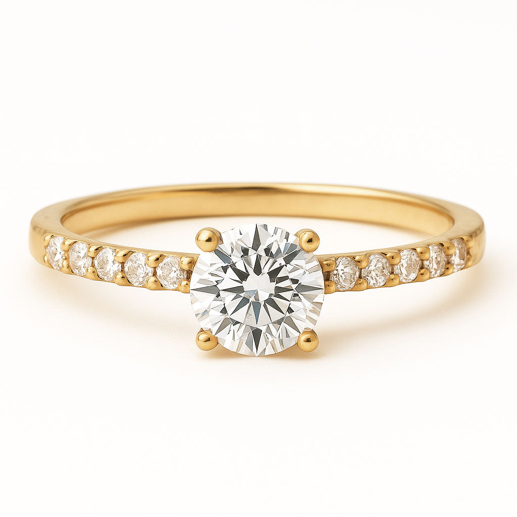 Elegant1.5CaratLab-GrownDiamondEngagementRingwithPaveBandin14KGold-rose1