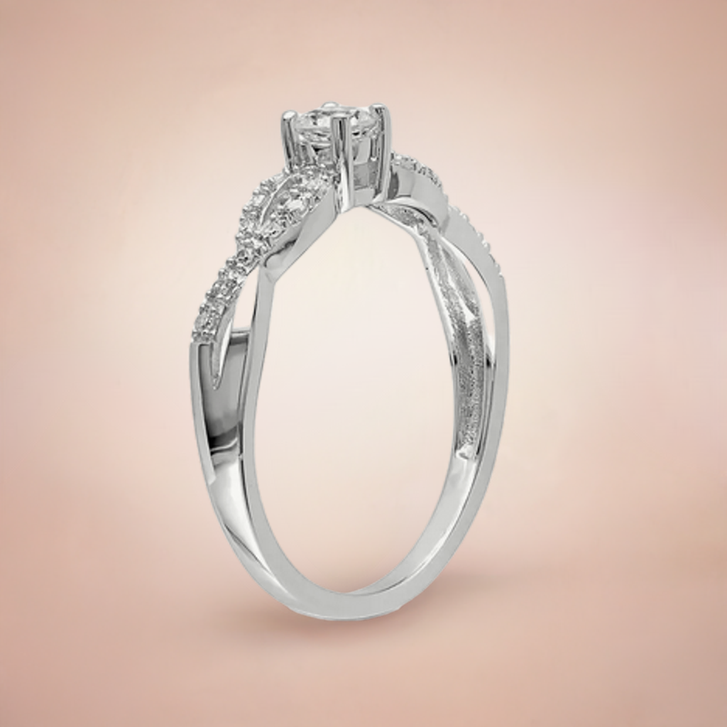 Infinity Promise ring on peach fone