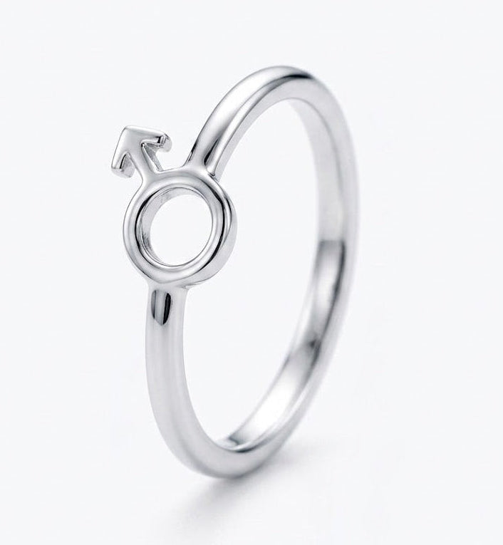 Silver Venus Symbol Ring