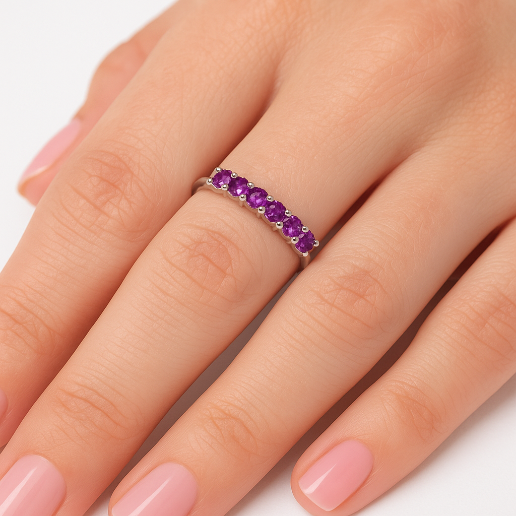 Simple Amethyst Promise Band