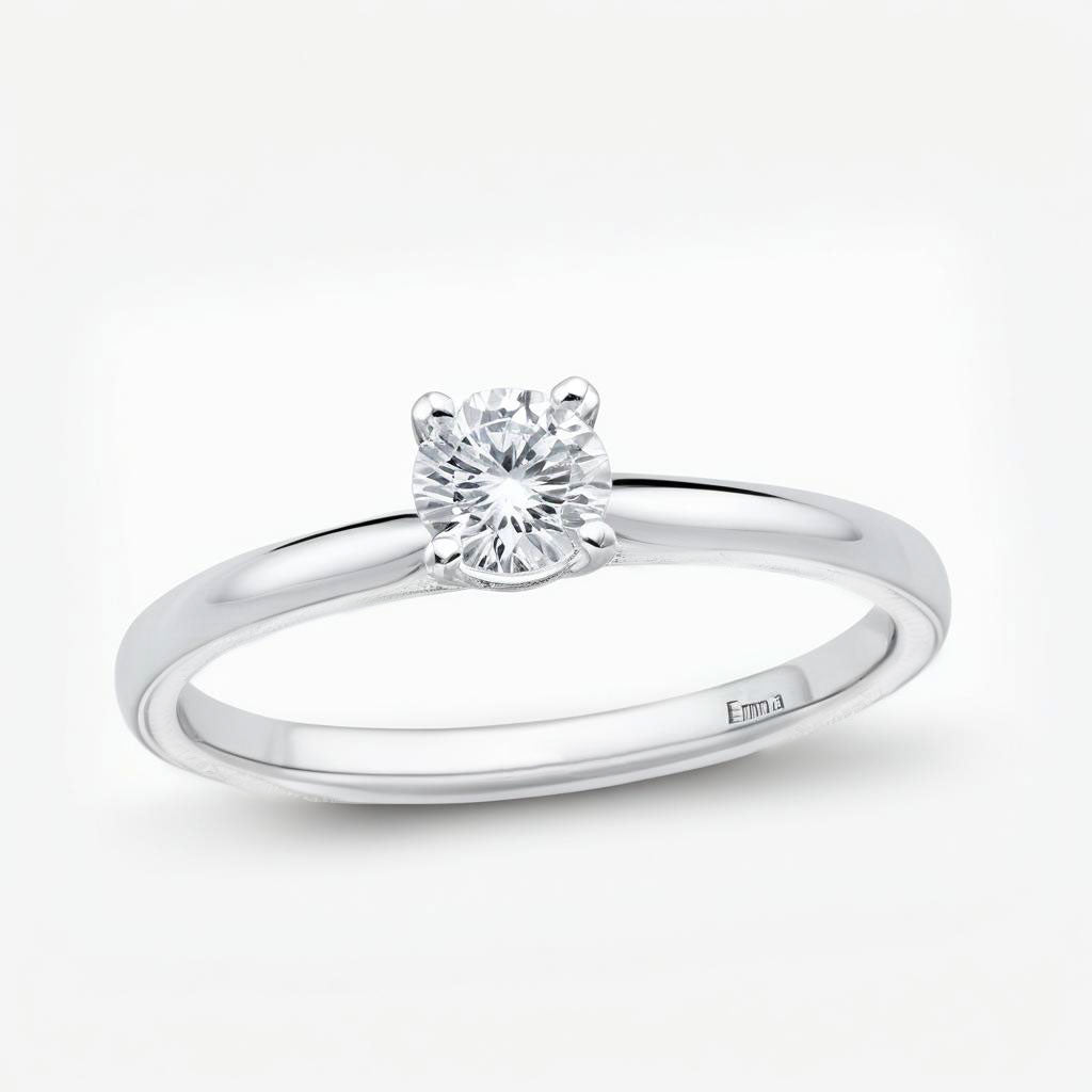 Sterling Silver Name Solitaire Ring for Girlfriend