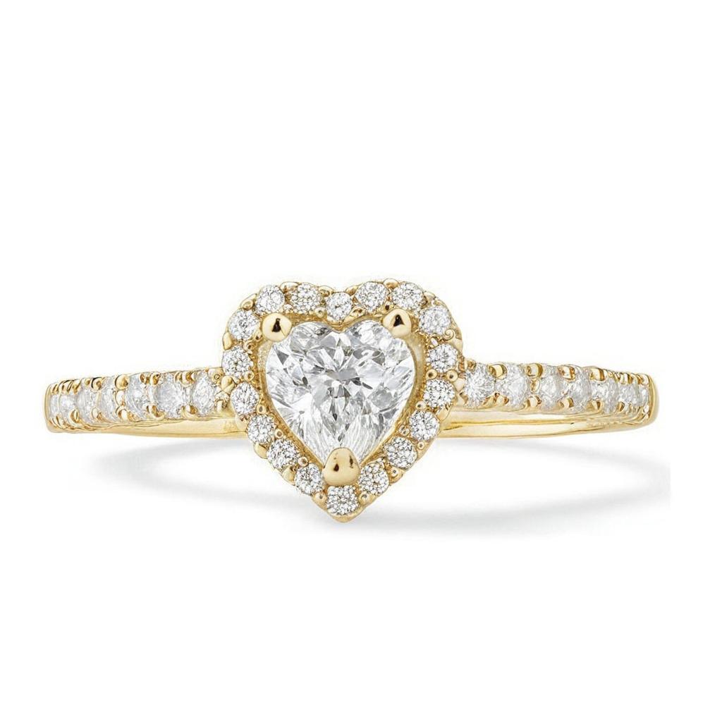 heart shaped promise ring yellow gold plater