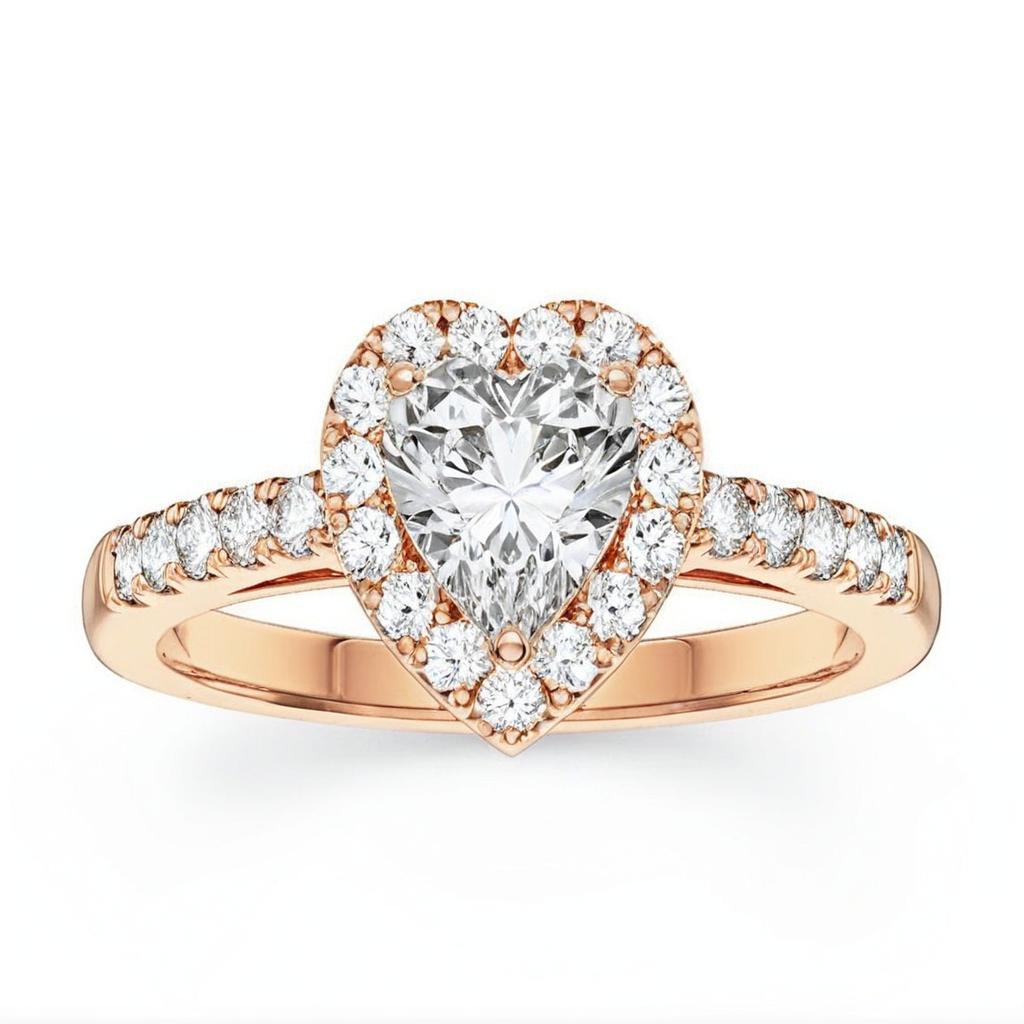 heart shaped promise ring rose gold plater