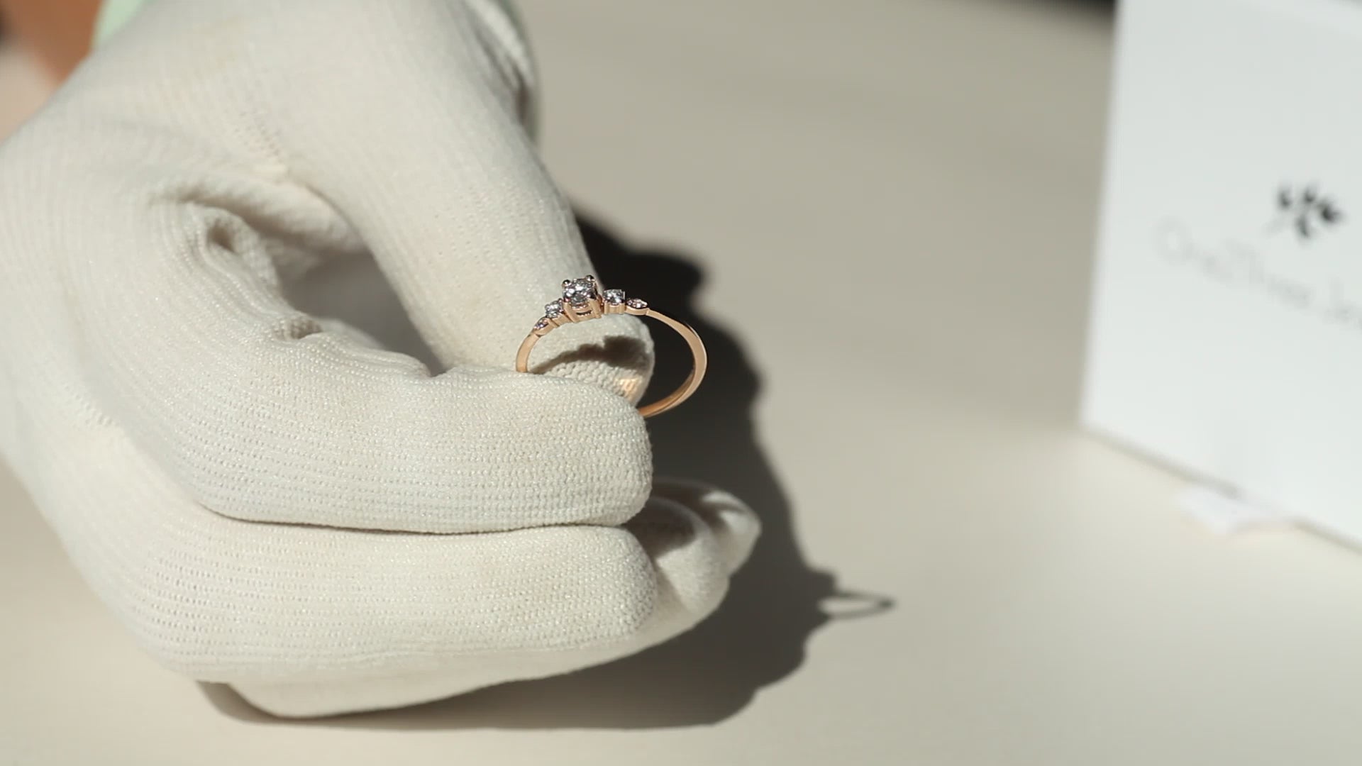 Promise ring in luxury jewelry gift box with ribbon video