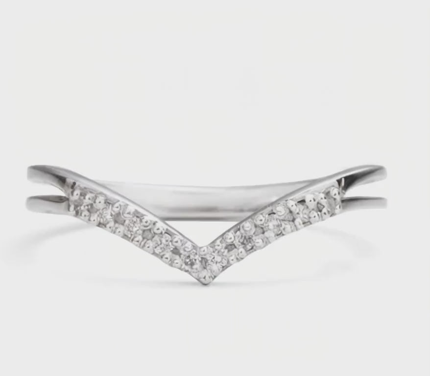 White Gold Chevron Promise Ring video