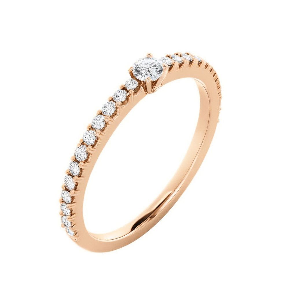 Moissanite Promise Ring Simple-rose gold