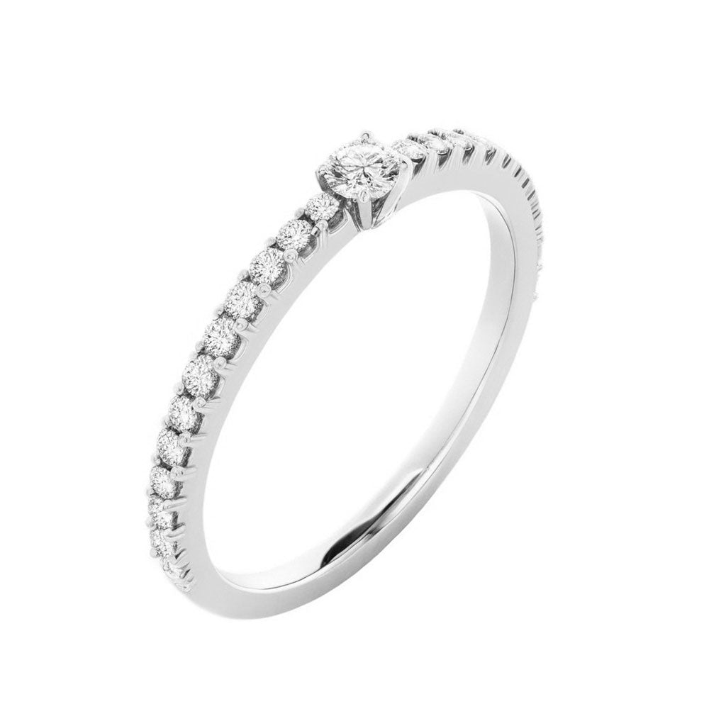 Moissanite Promise Ring Simple-white gold