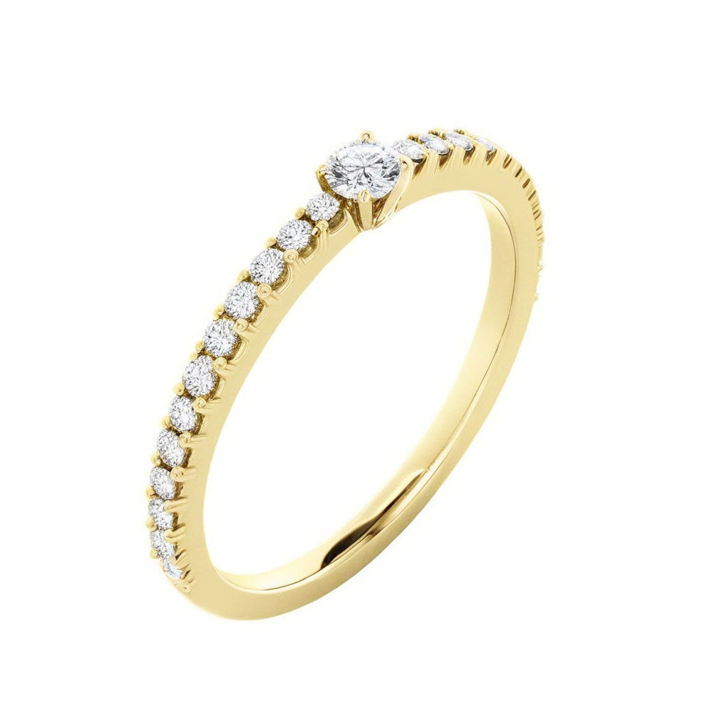 Moissanite Promise Ring Simple-yellow gold