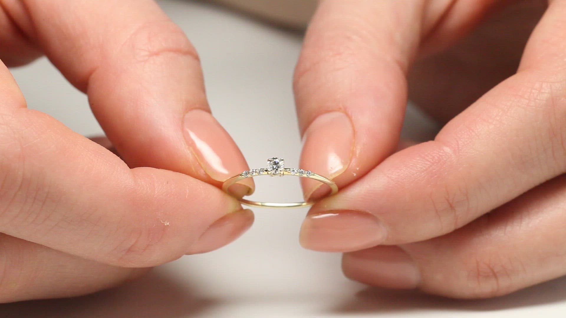 Simple stacking yellow gold band for everyday wear video