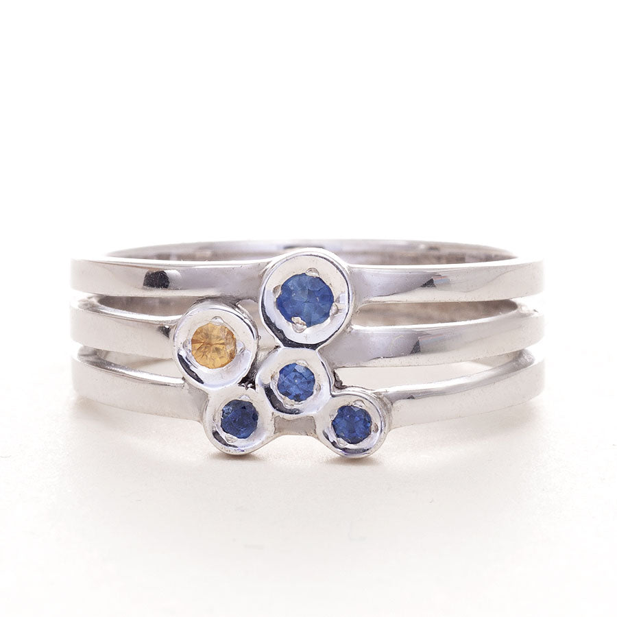 Blue and Yellow Sapphire Ring