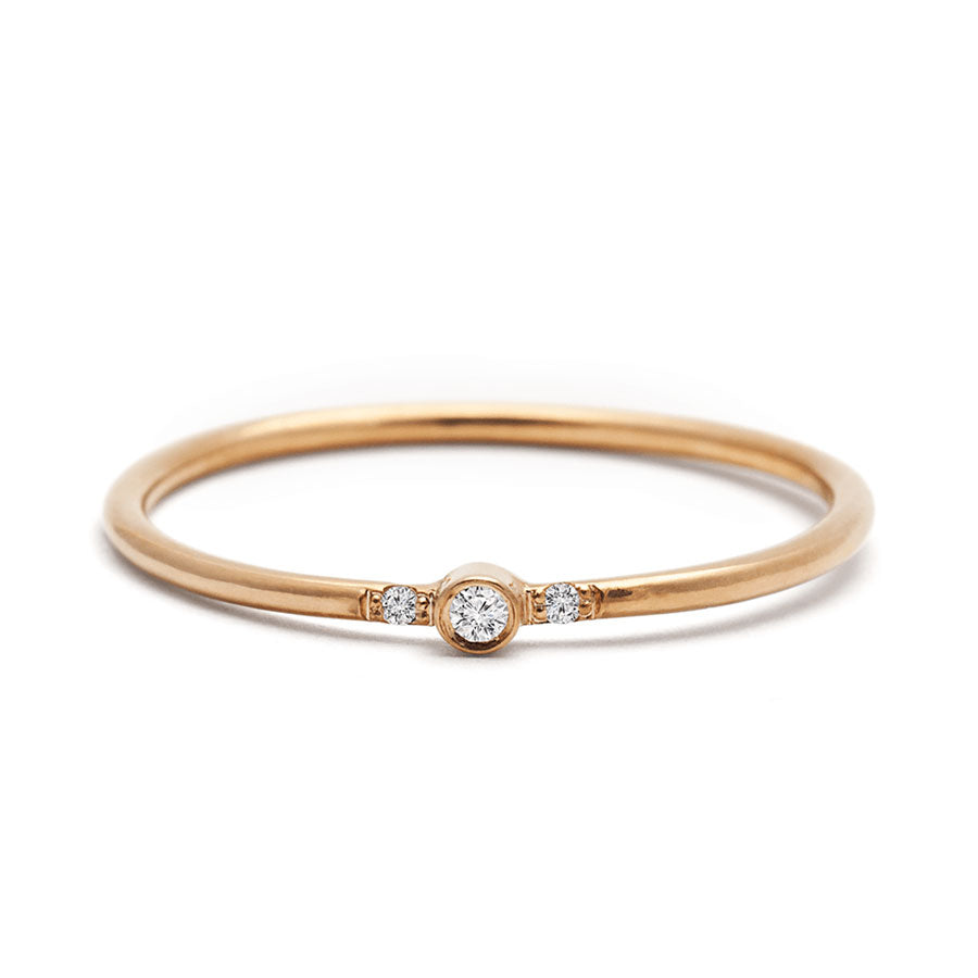 Dainty Ring with Three Diamonds