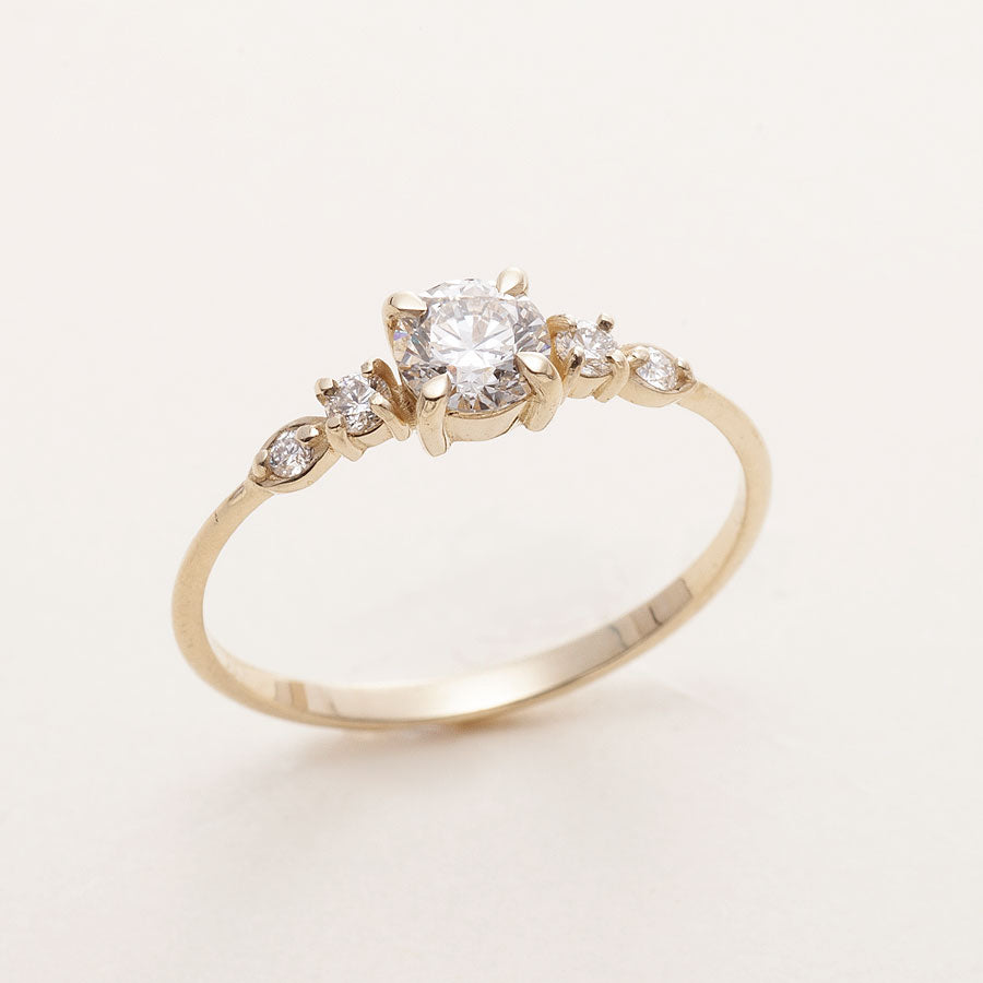 Five Moissanite Engagement Ring