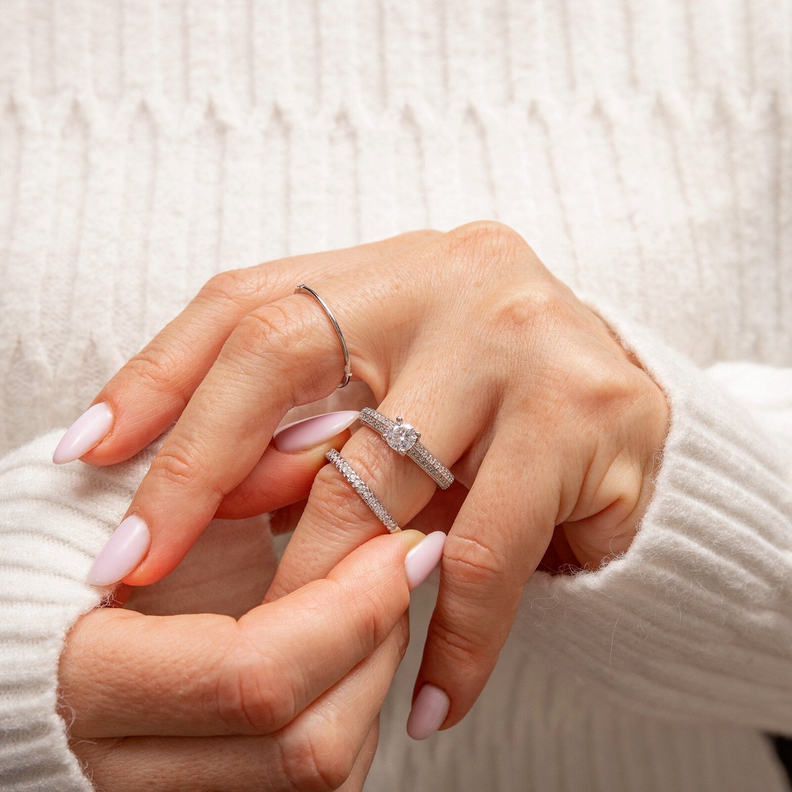 Engagement Moissanite Ring5-set