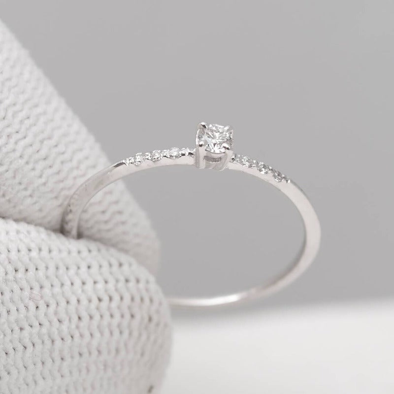 White Gold Simple Promise Ring for Her1