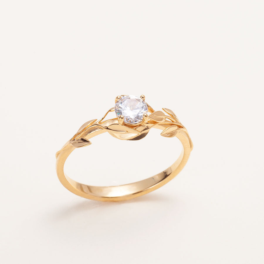 Modern Sculptural Engagement Ring in Yellow Gold – Unique Engagement Rings  NYC | Custom Jewelry by Dana Walden Bridal