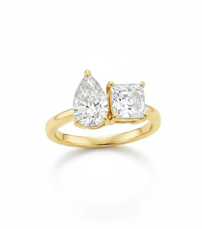 Toi et Moi Siiver Engagement Rings