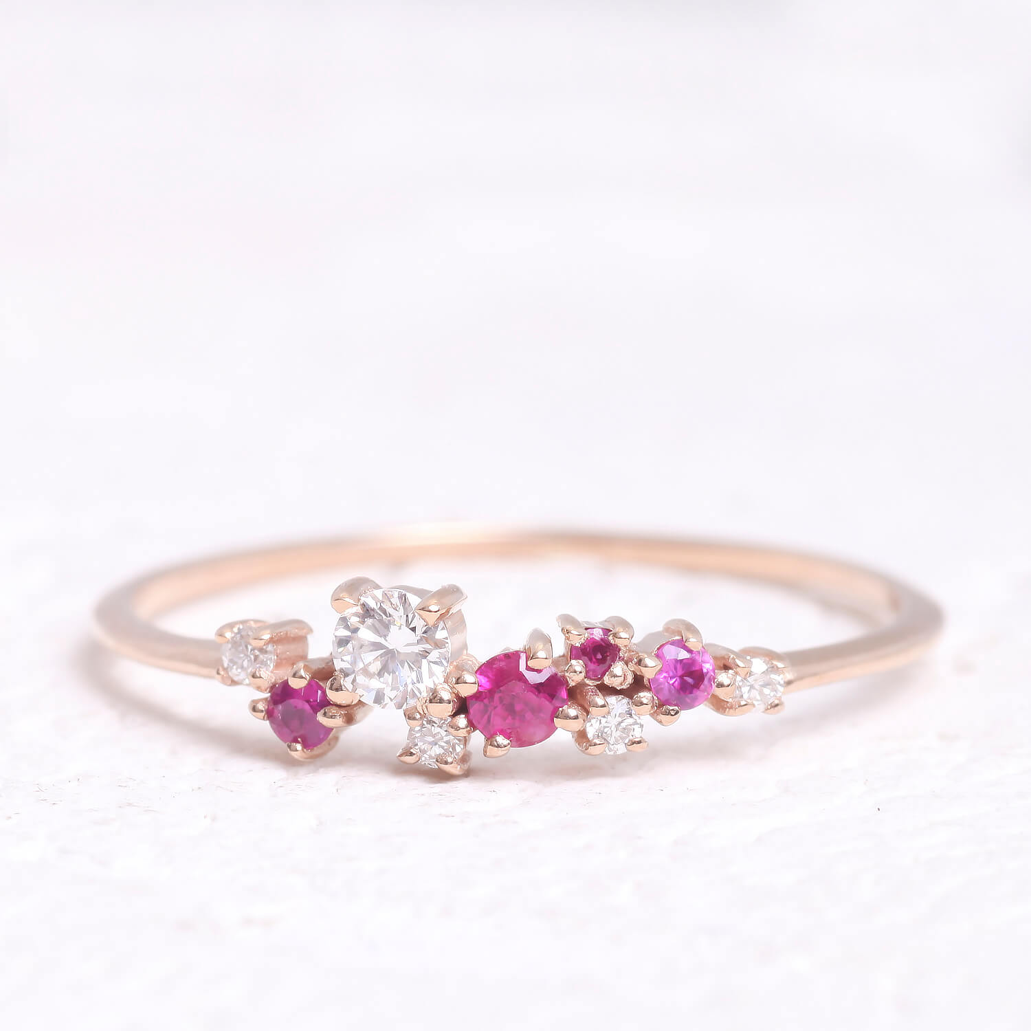 Cluster Ruby Ring