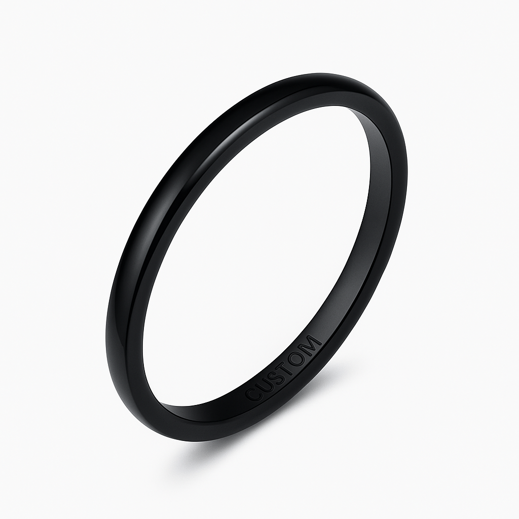 Black Promise Ring for Women and Men