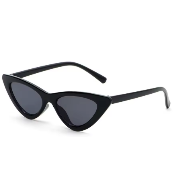 Black cat-eye sunglasses on a white background