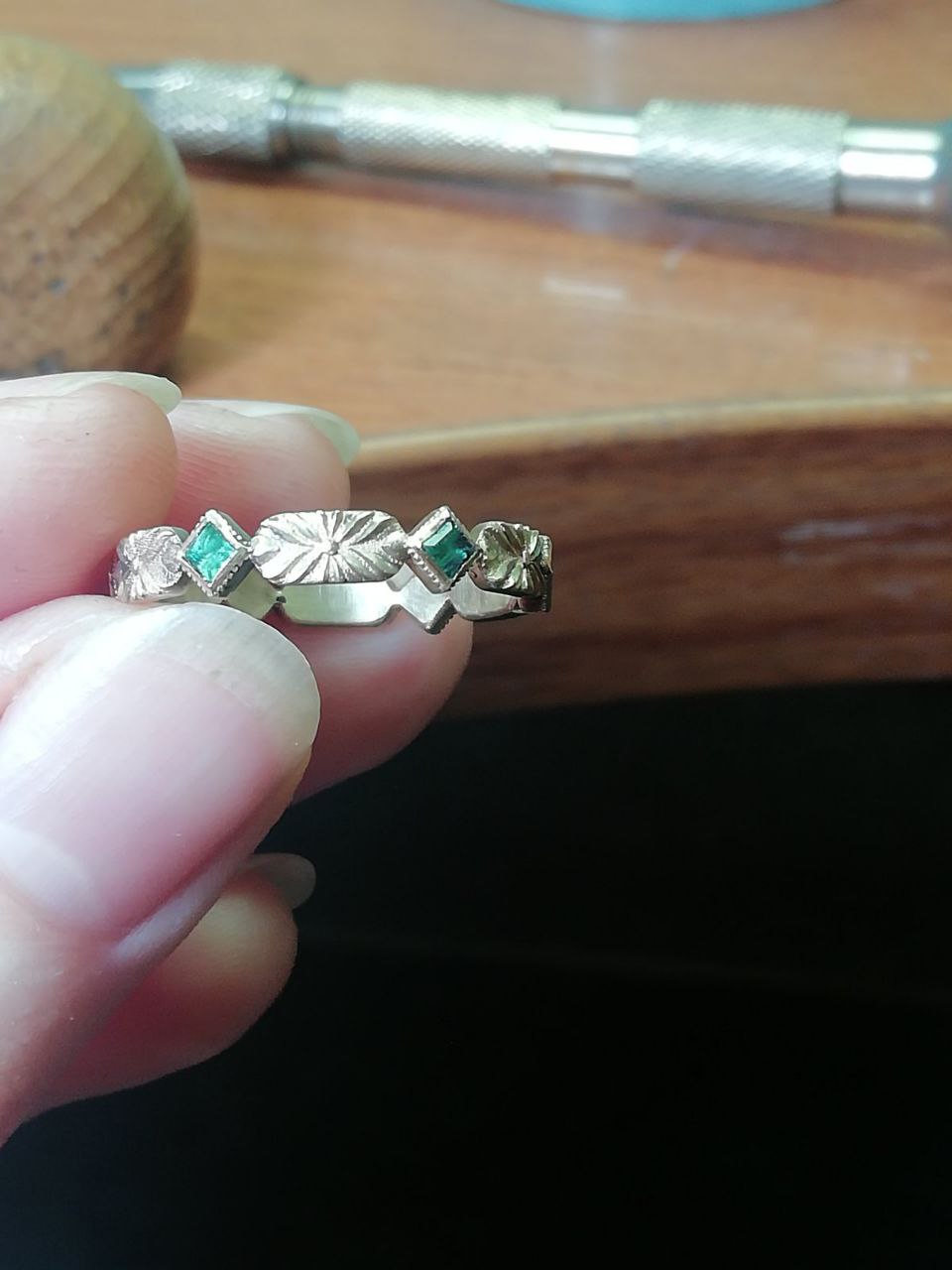 Emerald Eternity Wedding Band 3