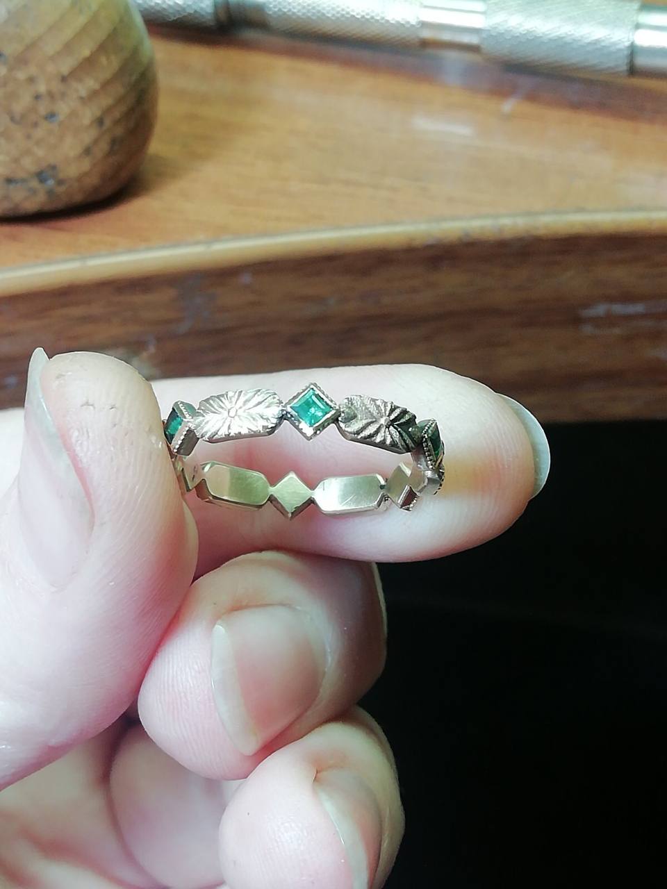 Emerald Eternity Wedding Band 1