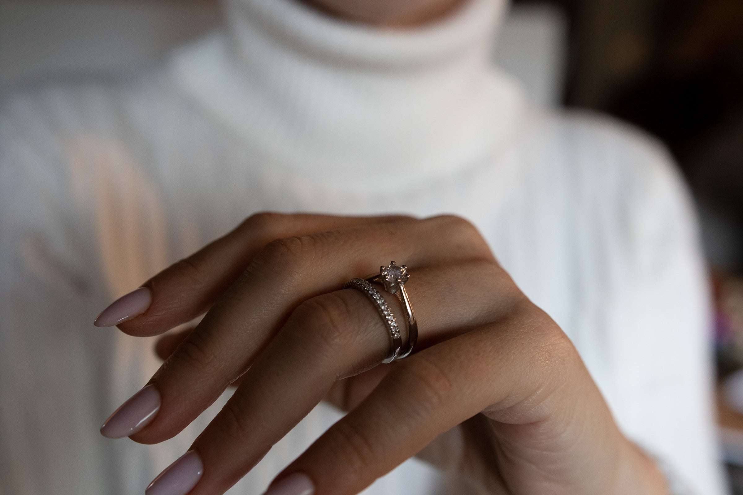 Engagement Ring with 0,5 Carat Moissanite0