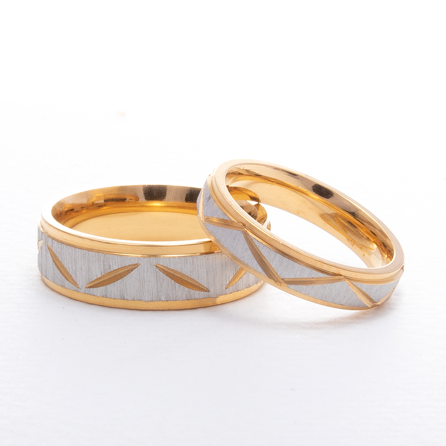 Faceted Wedding Rings Set2