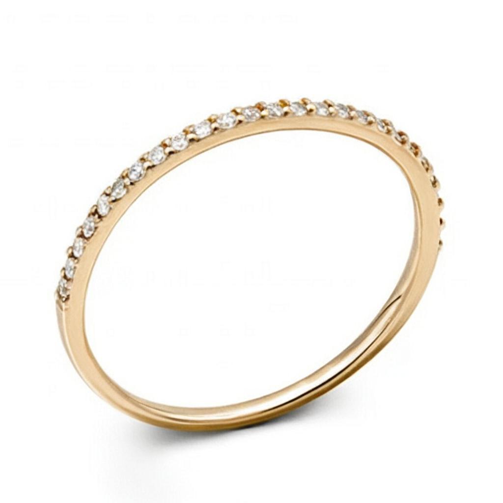 Front view of sterling silver eternity ring with minimalist design