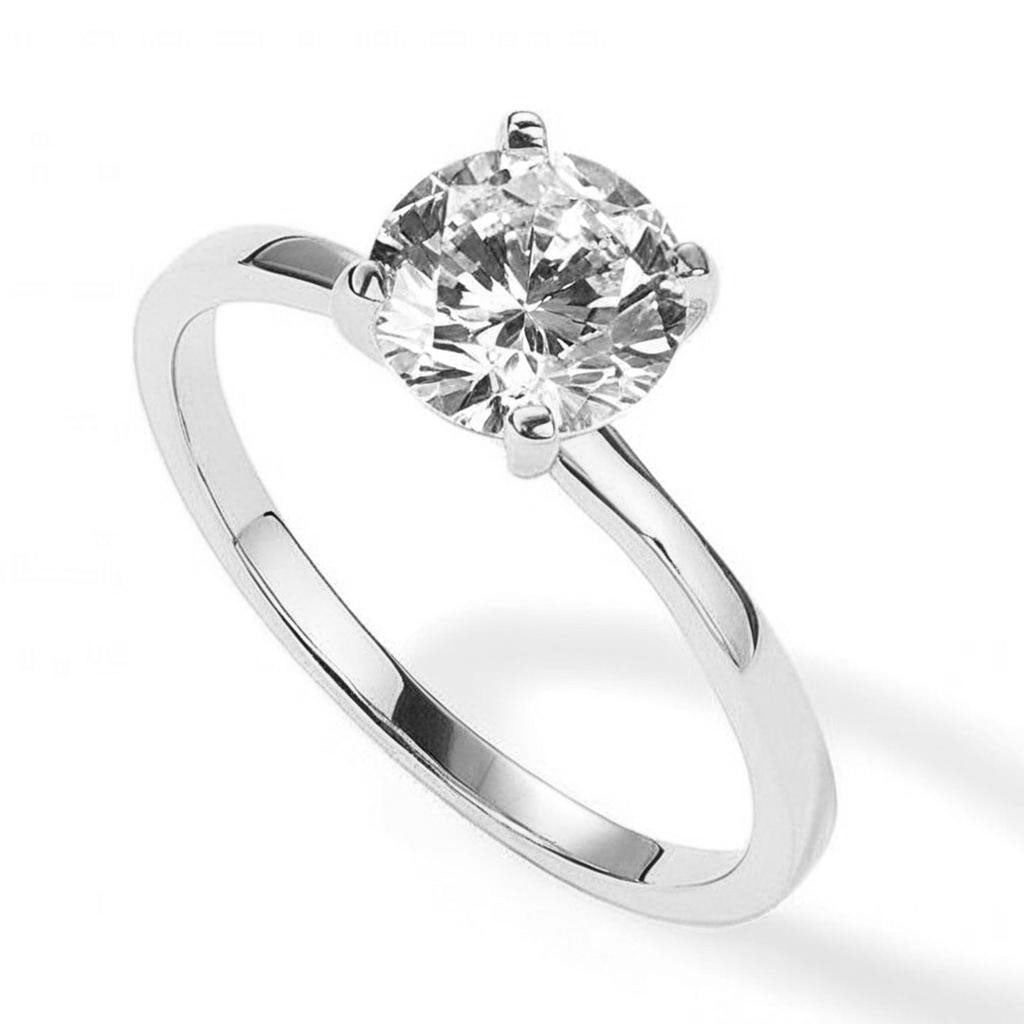 Gold-plated silver ring with round moissanite – timeless and elegant