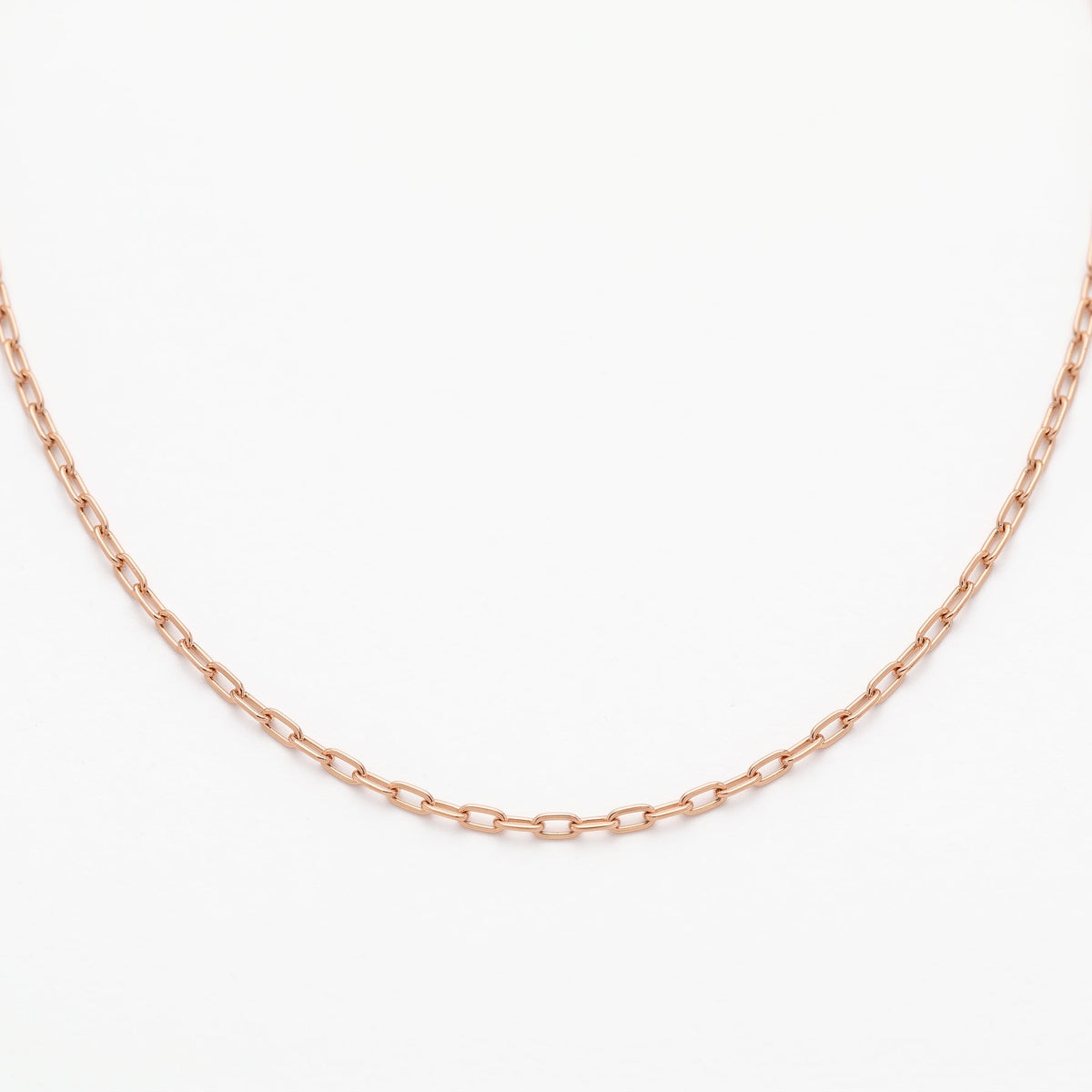 Gold Vermeil Anchor Chain Necklace in a neat arch on a clean white background.