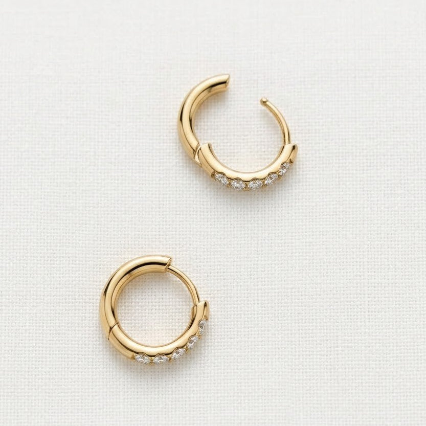 Hypoallergenic Diamond Alternative Huggie Earrings2