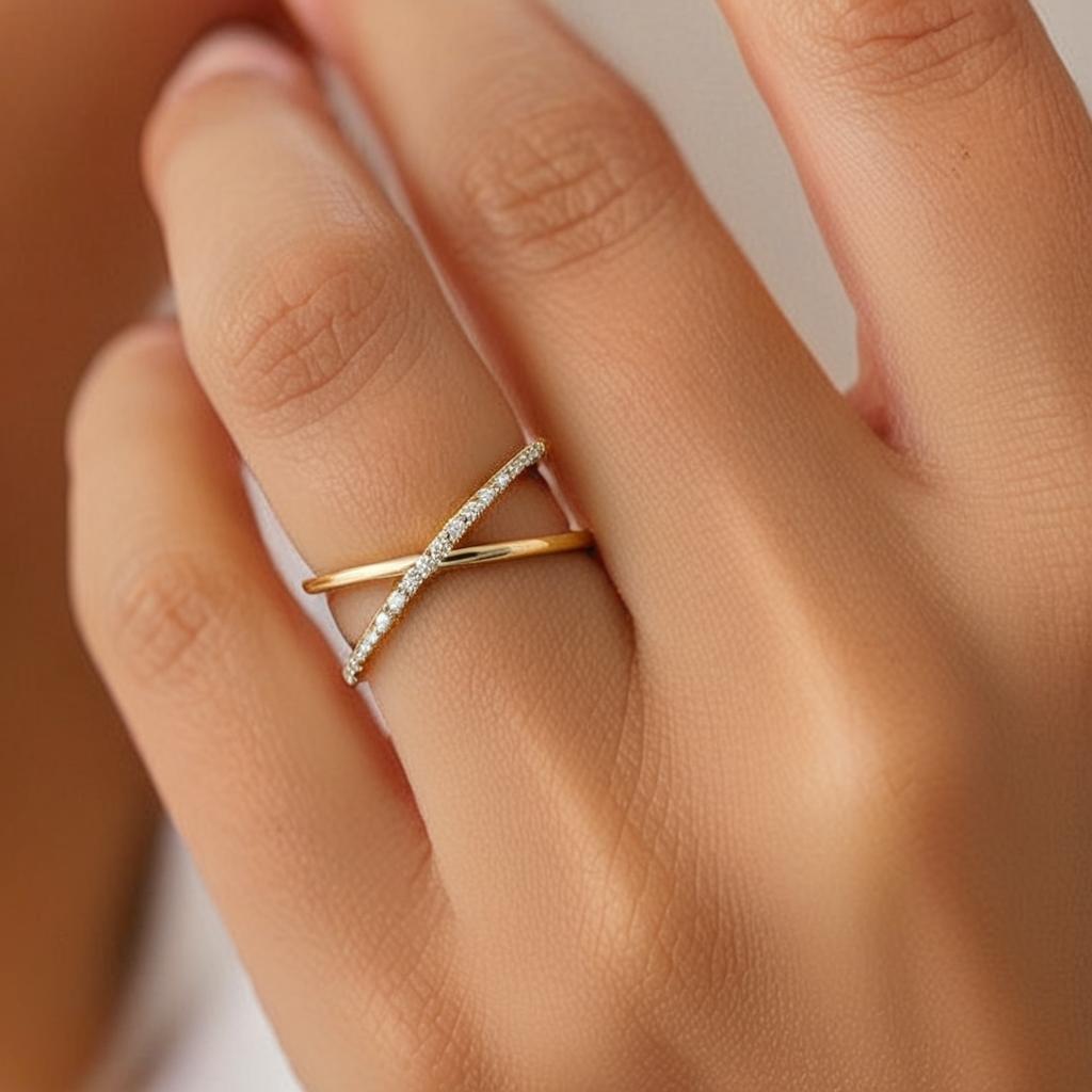 Moissanite_Cross_Ring_on_finger