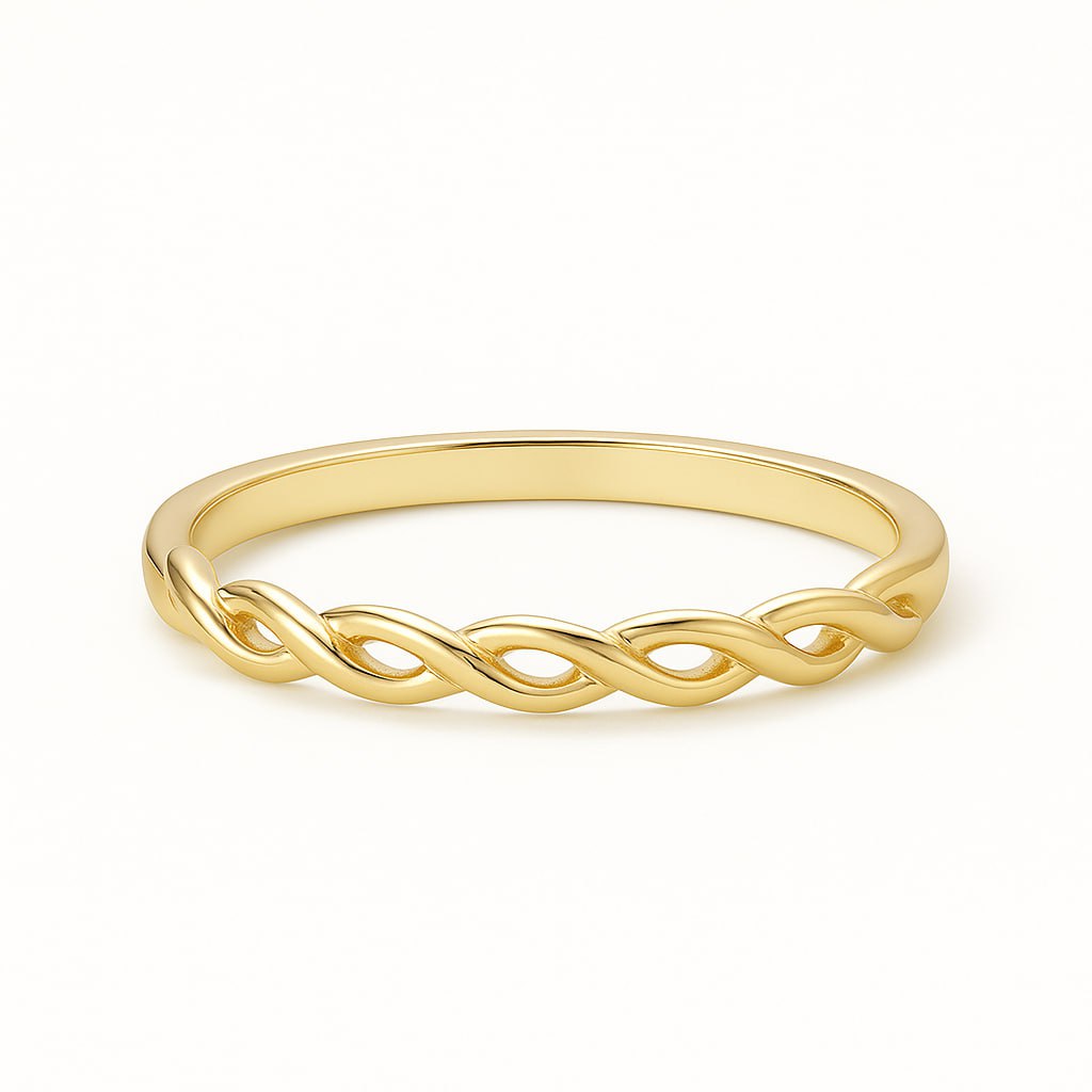 No Stone Braided Engagement Ring in 14K Yellow Gold1