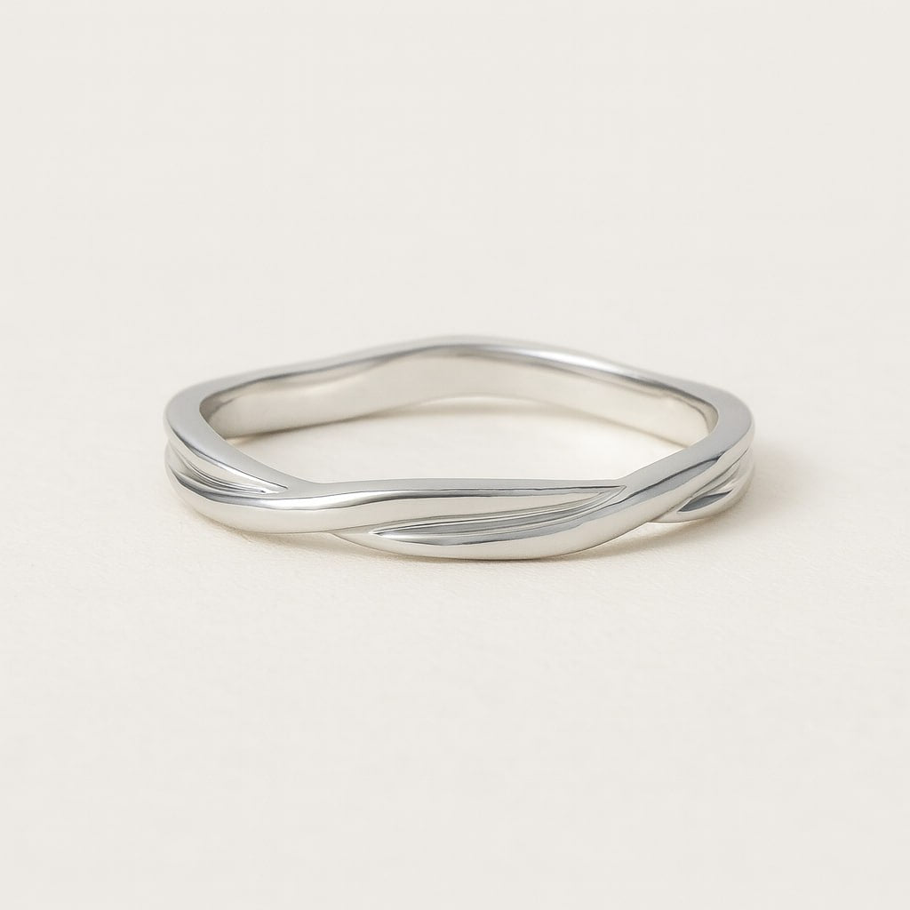 No Stone Twist Wedding Band