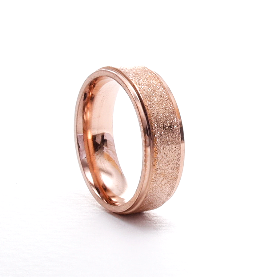 Rose Gold Sandblast  wedding Band