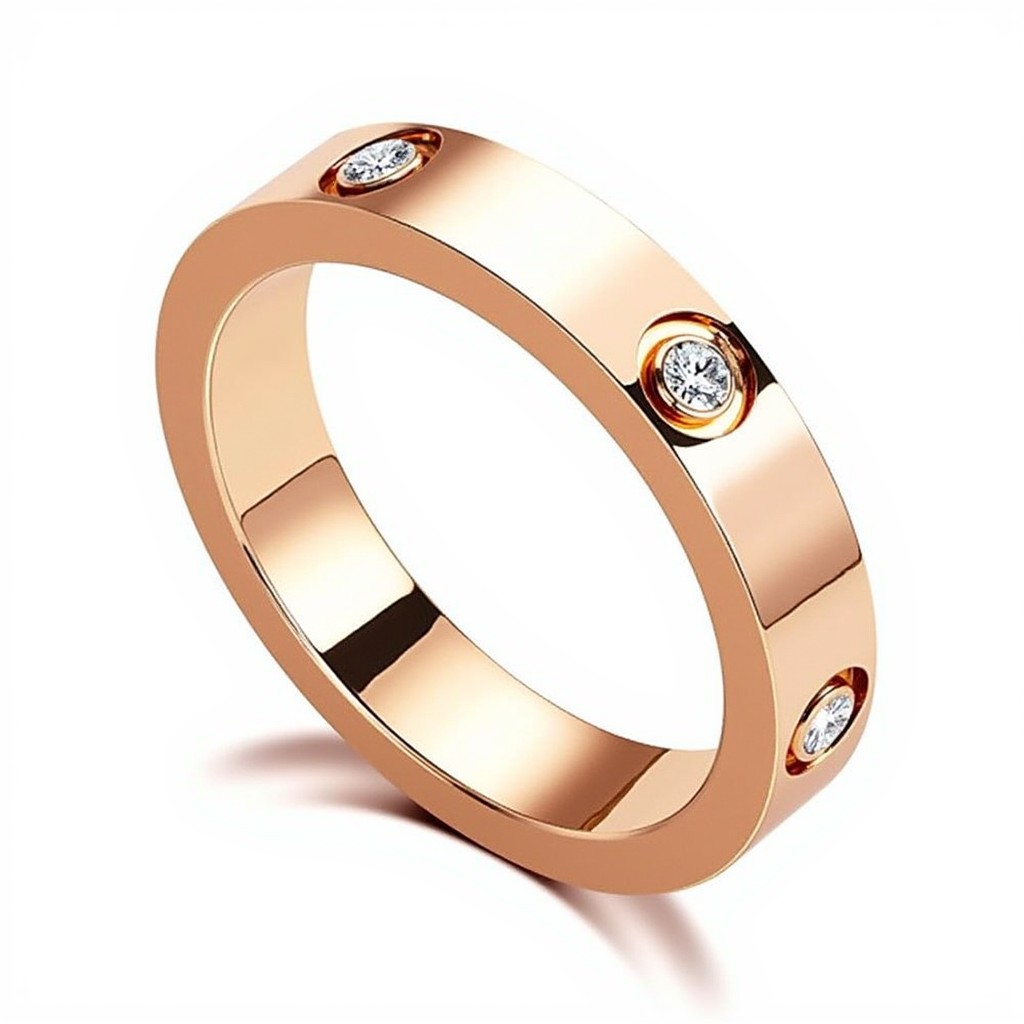 SilverPromiseRingwithMoissanite -rose gold plated