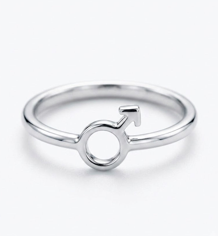 Silver Venus Symbol Ring - front