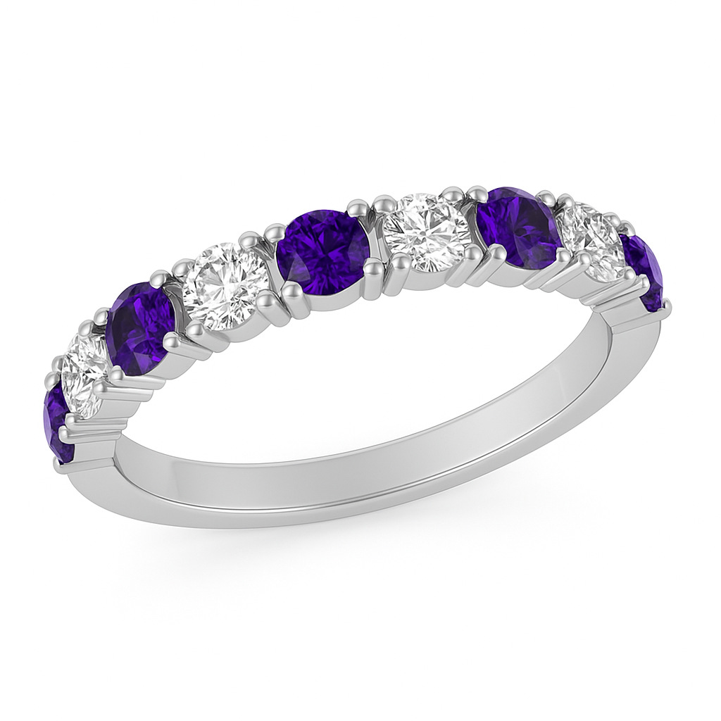 Simple Amethyst Promise Ring for Her