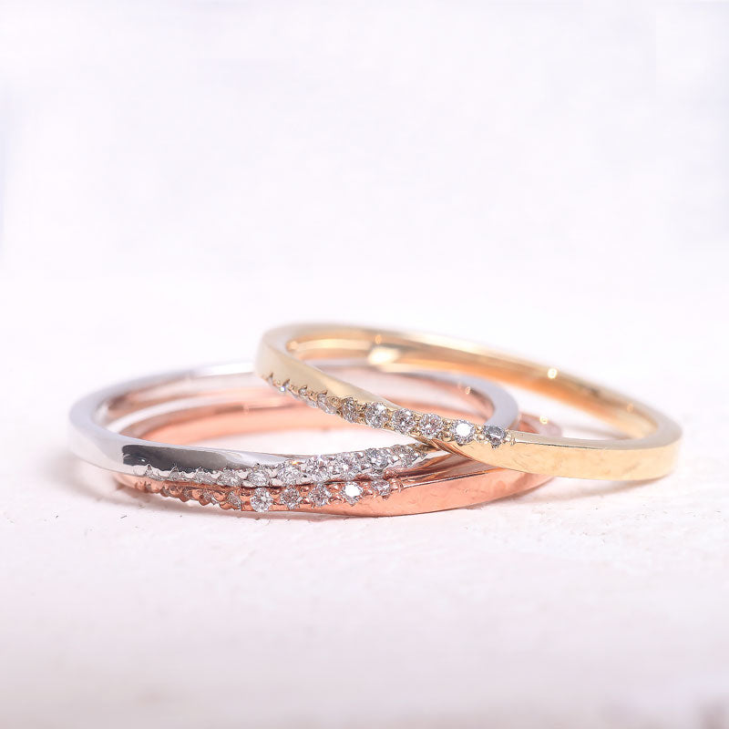 Rose Gold Twisted Wedding Band - One2Three Jewelry