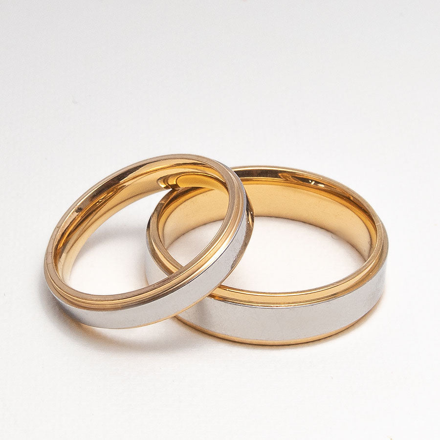 Two-Tone Wedding Rings Set1