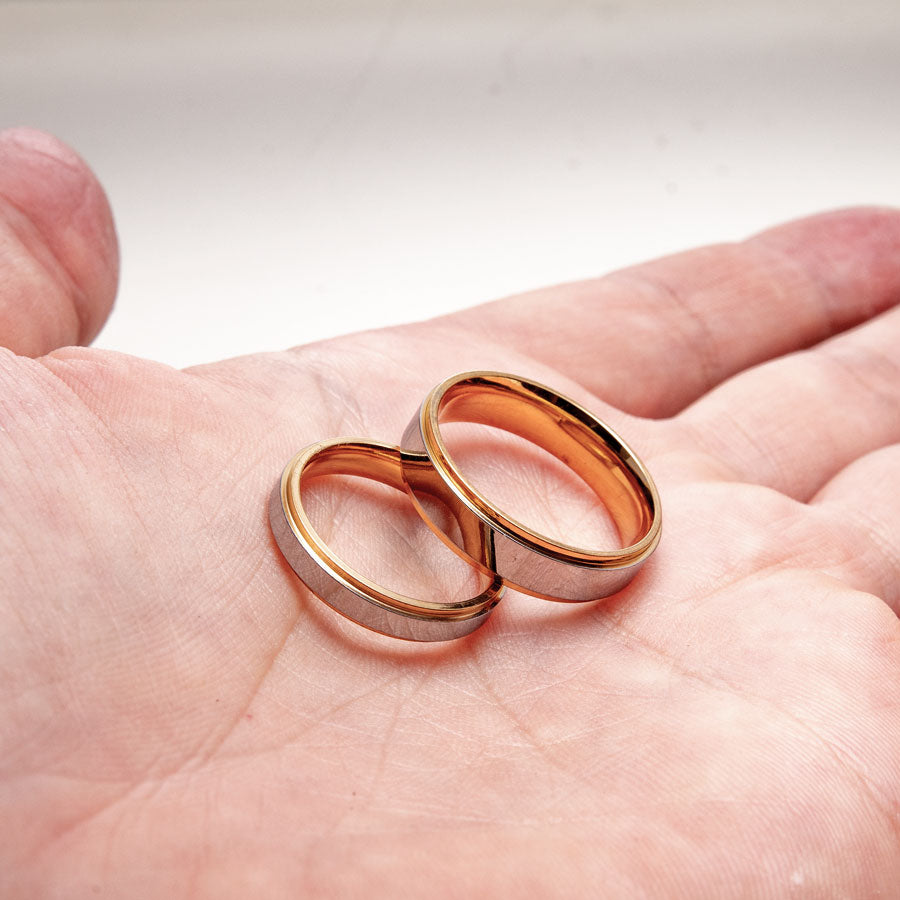 Two-Tone Wedding Rings Set7