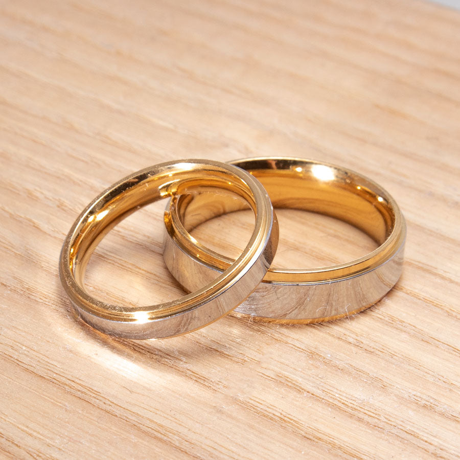 Two-Tone Wedding Rings Set5