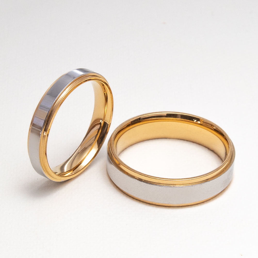 Two-Tone Wedding Rings Set4