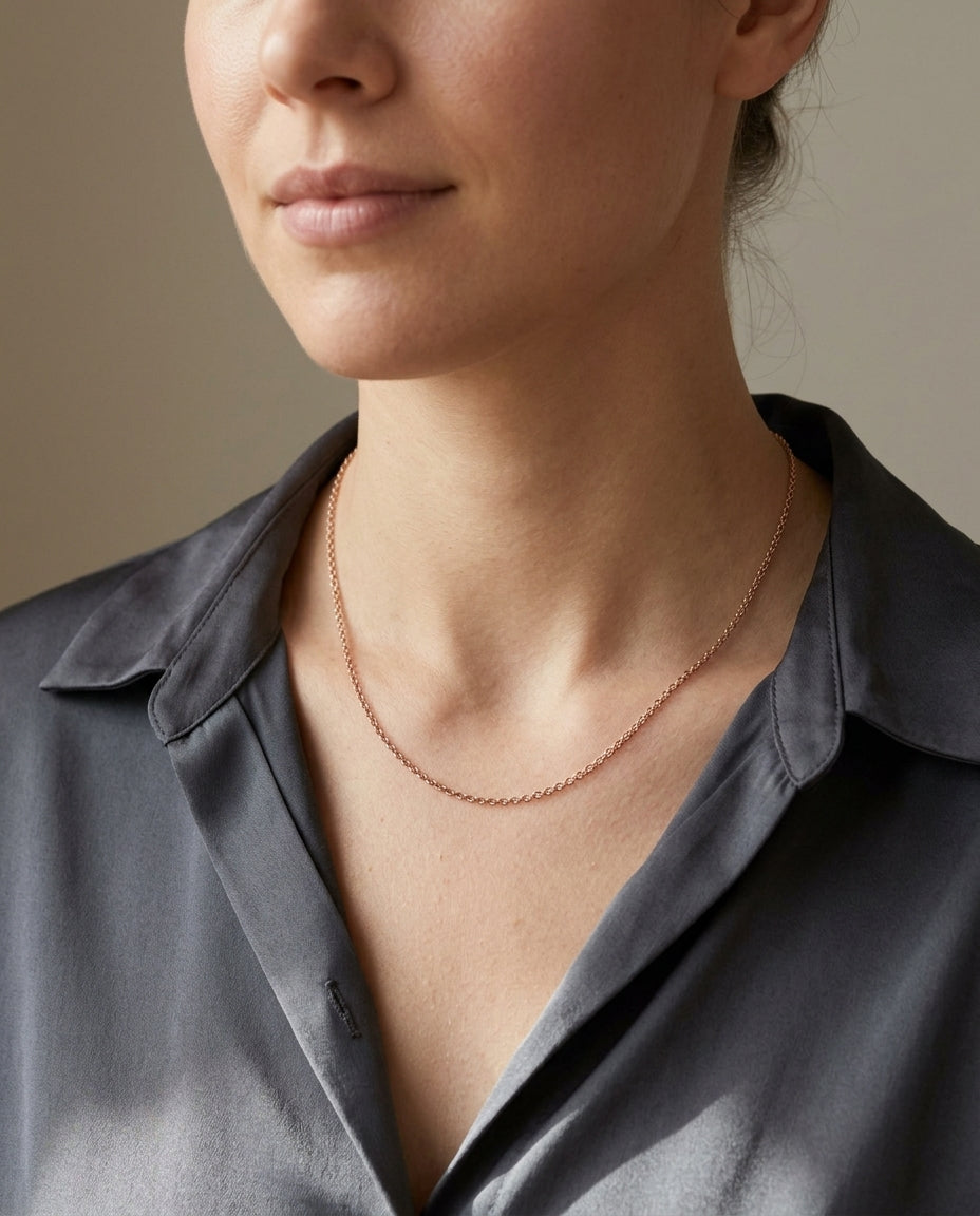 Classic Gold Rolo Chain Necklace – Gold Vermeil 925