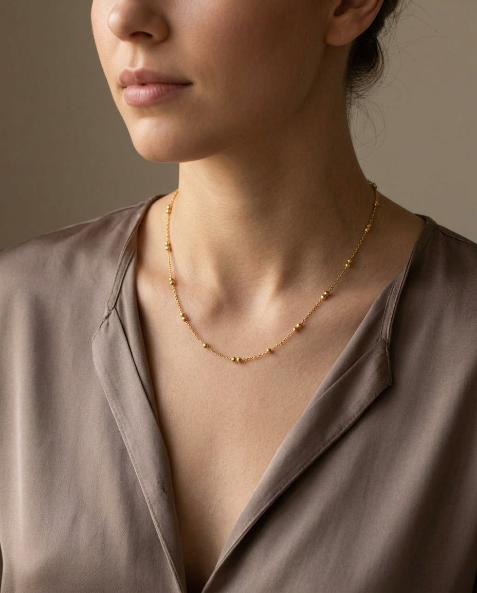 Classic Gold Satellite Chain Necklace – Gold Vermeil 925