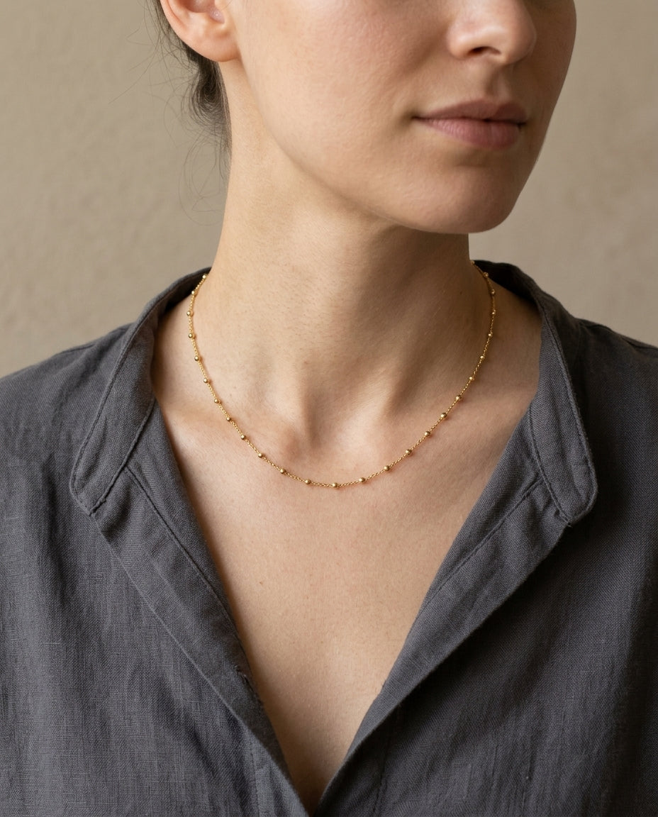 Bold Gold Satellite Chain Necklace – Gold Vermeil 925