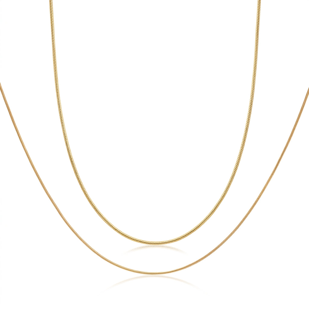 Classic Gold Snake Chain Necklace – Gold Vermeil 925
